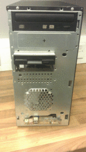 front panel of a computer removed