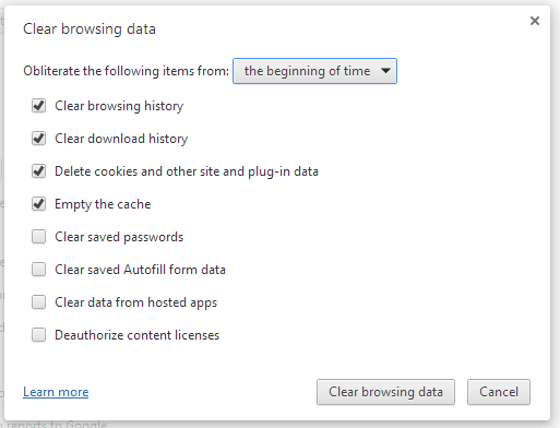 chrome delete history